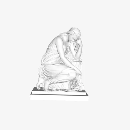 Modelo 3d de El sufrimiento 'pleureuse' en el museo del louvre, parís  para impresoras 3d