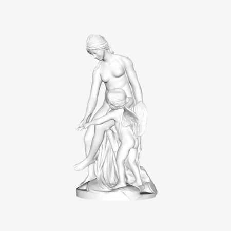 Modelo 3d de Venus enseñanza de cupido para el uso de su arco en el museo del louvre, parís, francia para impresoras 3d