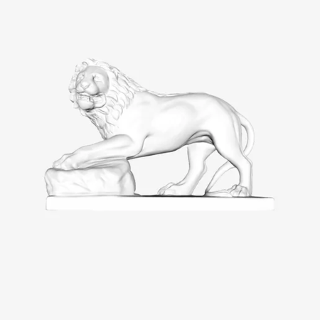  Lion funéraire at the louvre, paris, france  3d model for 3d printers