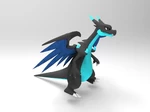 Modelo 3d de  mega charizard x para impresoras 3d