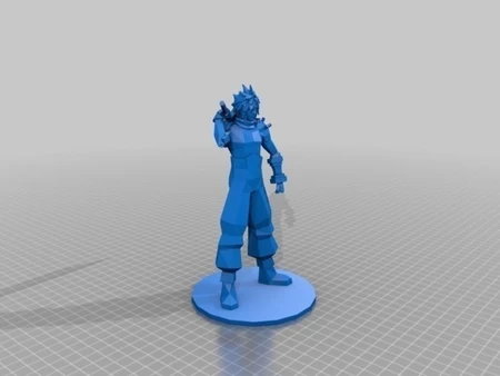 Modelo 3d de  cloud strife de final fantasy vii para impresoras 3d