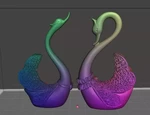  Stronghero3d a pair of swans  3d model for 3d printers