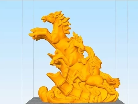  Running horses  3d model for 3d printers