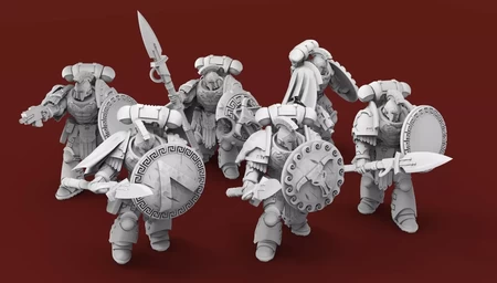  Minoan spearmen  3d model for 3d printers