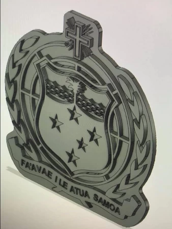 Modelo 3d de Samoa escudo de armas para impresoras 3d