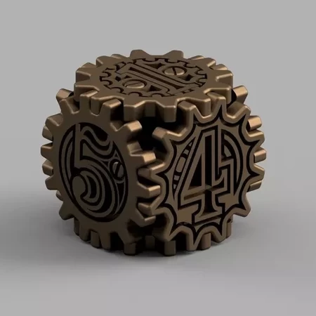 Modelo 3d de Juego de dados / dé estilo steampunk para impresoras 3d