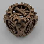 Modelo 3d de Juego de dados / dé estilo steampunk para impresoras 3d