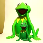 Modelo 3d de Kermit la rana - mmu para impresoras 3d