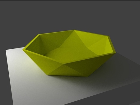 6gon design bowl  3d model for 3d printers