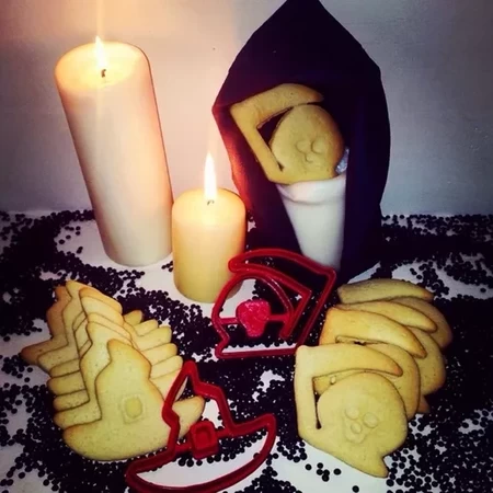 Halloween Grim Reaper and Witch Hat Cookie Cutters