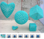  Sphere, heart, and cube   3d model for 3d printers