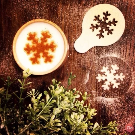  Snowflake - coffee decoration template  3d model for 3d printers