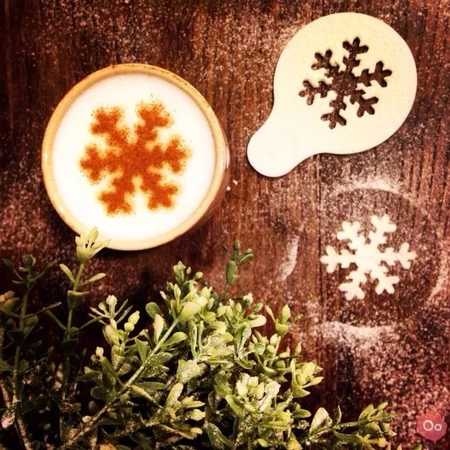 Copo De Nieve De Café De La Decoración De La Plantilla