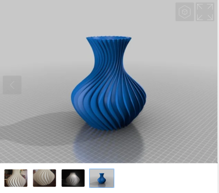 Modelo 3d de Fibonacci florero para impresoras 3d