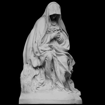   seated virgin mary, mater dolorosa   3d model for 3d printers