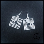  Square labirynth earrings - free  3d model for 3d printers