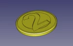  Shopping cart coin token 2 eur  3d model for 3d printers