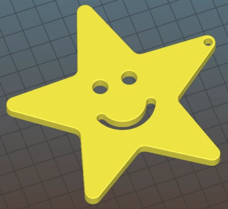  Key ring / chain happy star  3d model for 3d printers