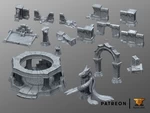  Forgotten temple - set of scenery - free parts  3d model for 3d printers