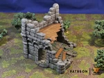  Ruined town - set of scenery - free building  3d model for 3d printers