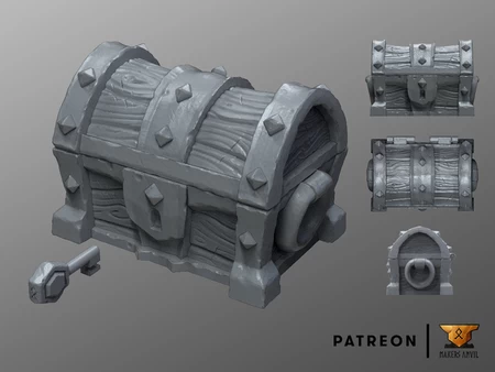  Dungeon chest - remastered   3d model for 3d printers