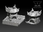  Dice battlefields - human castle (modular dice tower + tray)  3d model for 3d printers