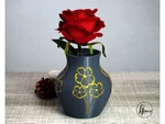  Vase with golden flowers single and mmu  3d model for 3d printers