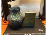  Vase with golden flowers single and mmu  3d model for 3d printers