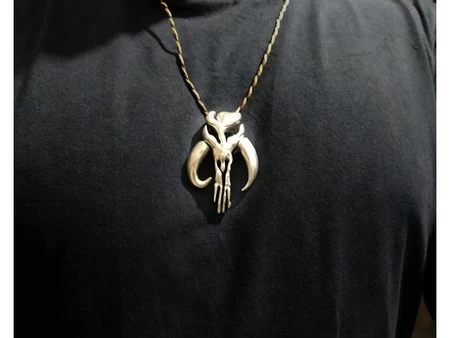  Mandalorian earrings and necklace  3d model for 3d printers