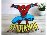 Modelo 3d de Logo de spiderman + soporte para impresoras 3d