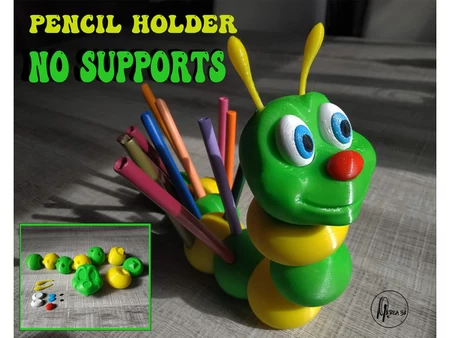 Worm pencil holder