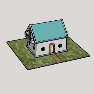 Concrete 3D Print 1DK Miniature House Model