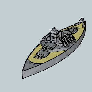 Modelo 3d de Barco de batalla para impresoras 3d