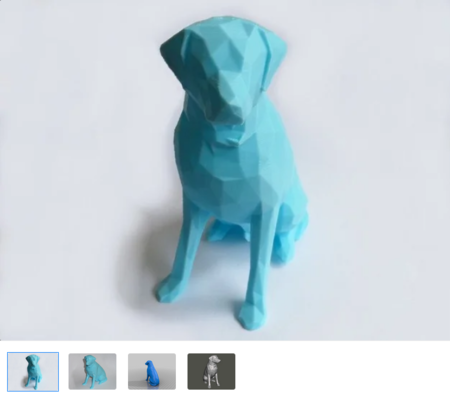 Baja Poli Labrador Perro (Estatua)