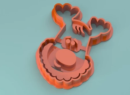  Christmas cookie cutter - reindeer  3d model for 3d printers