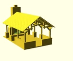 Modelo 3d de Modelo de pabellón de marco de madera  para impresoras 3d