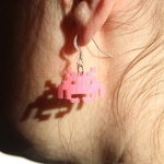  Earrings space invaders  3d model for 3d printers