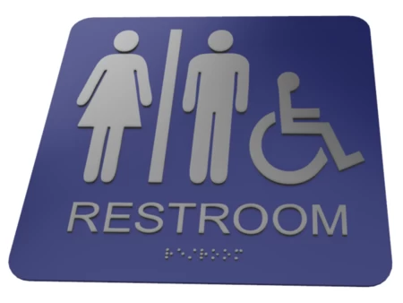 ADA restroom signage with braille