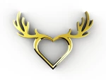   deer heart necklace  3d model for 3d printers