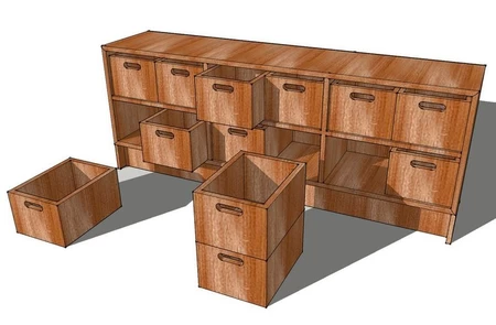   multi drawers  3d model for 3d printers