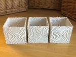  Ripple vases (cube)  3d model for 3d printers