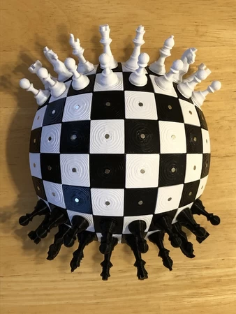 Non-Euclidean Chess Board (Sphere)