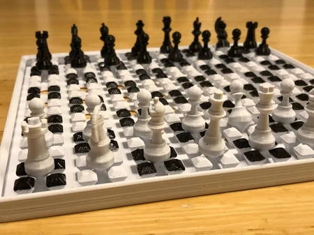 Print in Place Chess Set with Captive Pieces