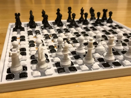  Print in place chess set with captive pieces  3d model for 3d printers