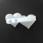 Modelo 3d de Dos corazones clip de cabello para impresoras 3d