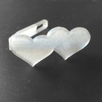 Modelo 3d de Dos corazones clip de cabello para impresoras 3d