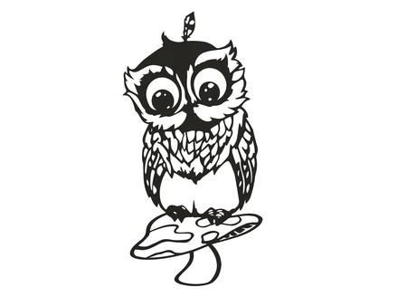 Owl & Mushroom