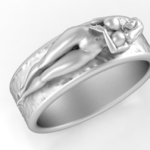 Modelo 3d de Hermosa chica sexy chica joyería anillo de hombre del anillo para impresoras 3d