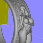 Modelo 3d de Hermosa chica sexy chica joyería anillo de hombre del anillo para impresoras 3d