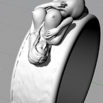 Modelo 3d de Hermosa chica sexy chica joyería anillo de hombre del anillo para impresoras 3d